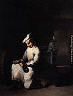 Theodule Augustine Ribot Drinking a Glass of Wine in the Cellar painting